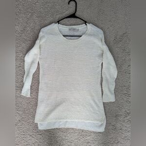 LOFT Women's Ivory Crew Neck Sweater